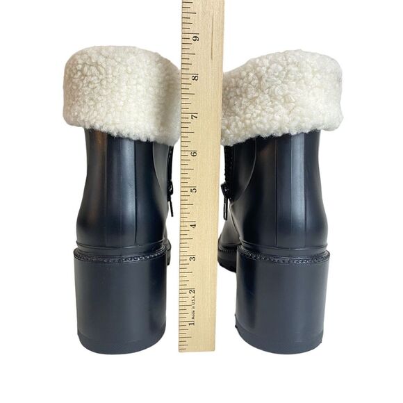 INC Eadin Ankle Bootie Faux Leather Faux Fur Trim Zipper Boots Womens Size 9 - Picture 12 of 16